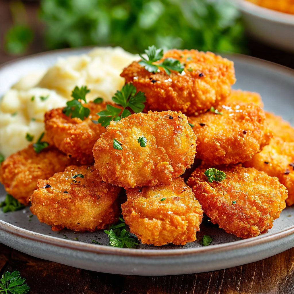 Куриные наггетсы домашние с картофельным пюре