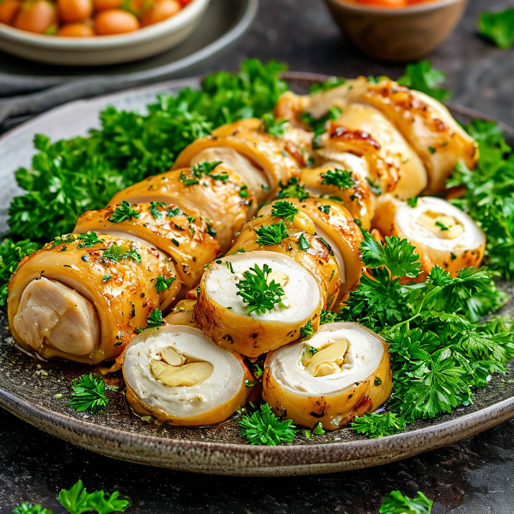 Куриные рулетики с сыром и зеленью