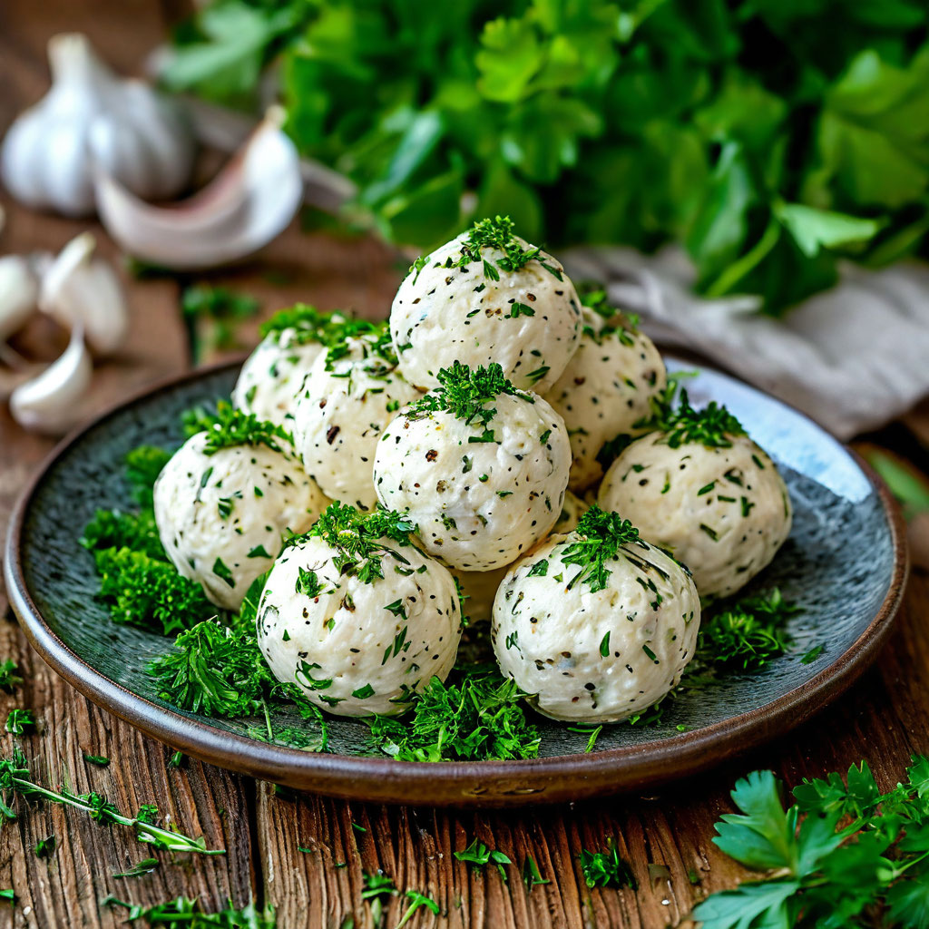 Творожные шарики с зеленью и чесноком
