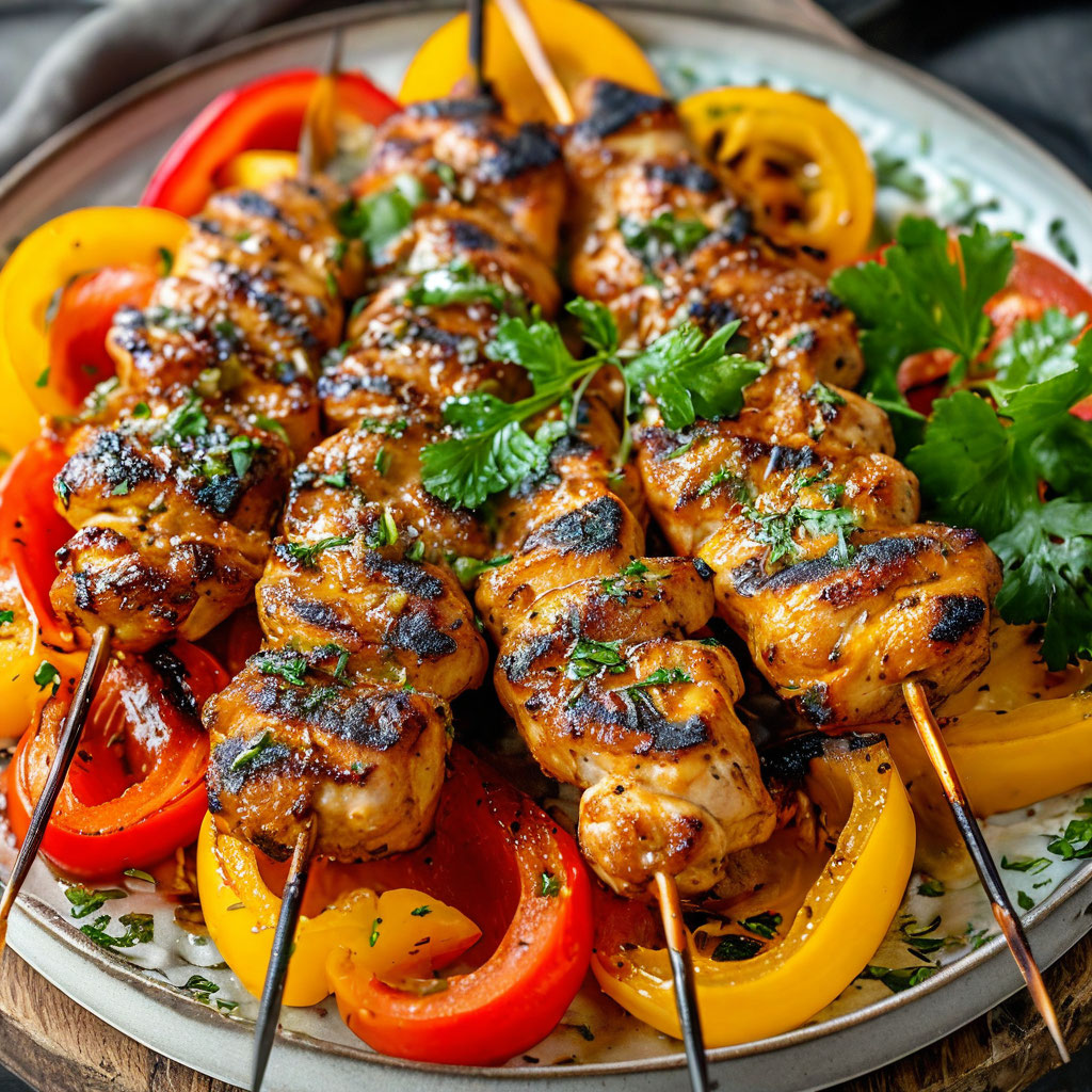 Куриные шашлычки в духовке с йогуртовым маринадом