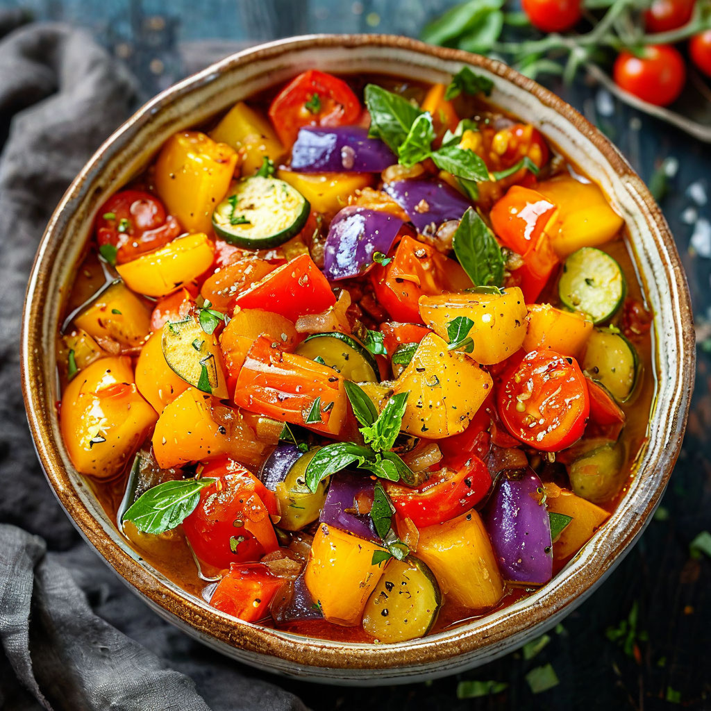 Овощное рагу с баклажаном и кабачком
