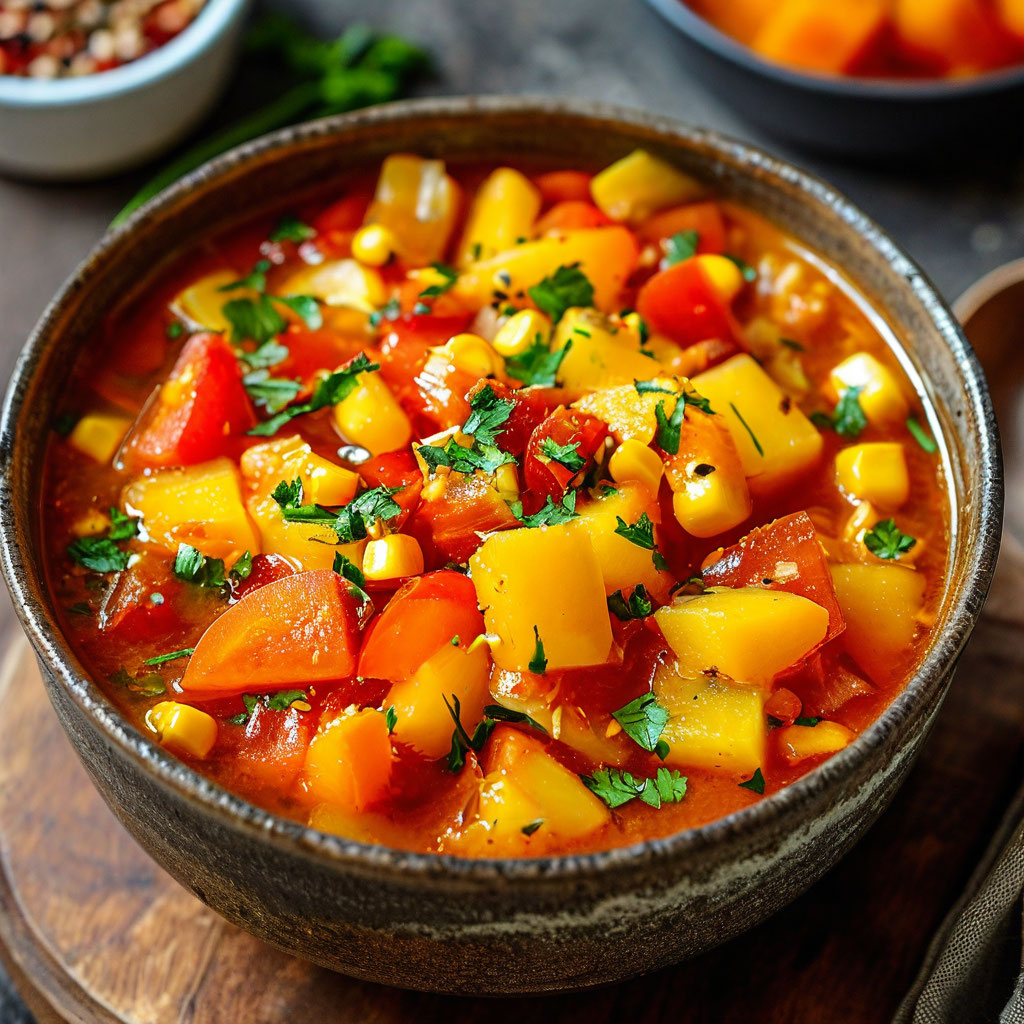 Суп с перцем и кукурузой