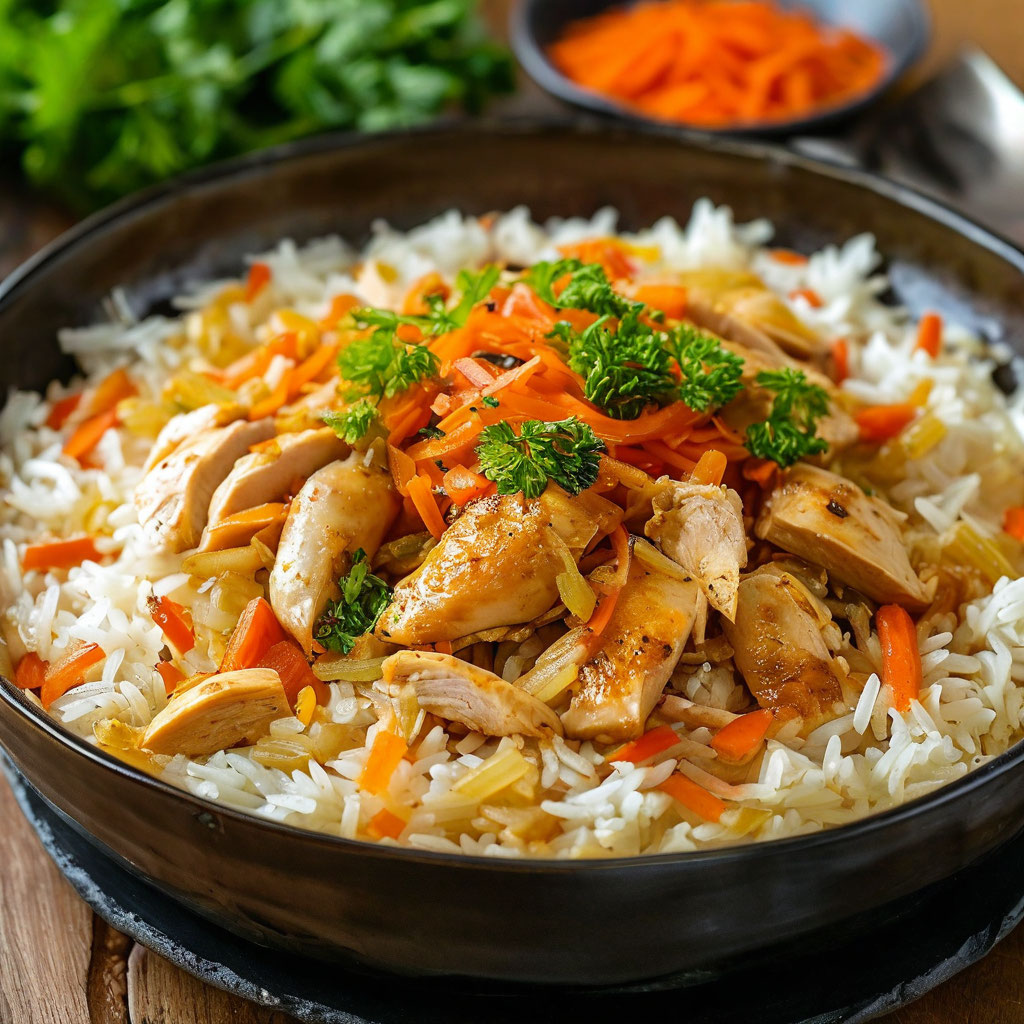 Диетический плов с курицей