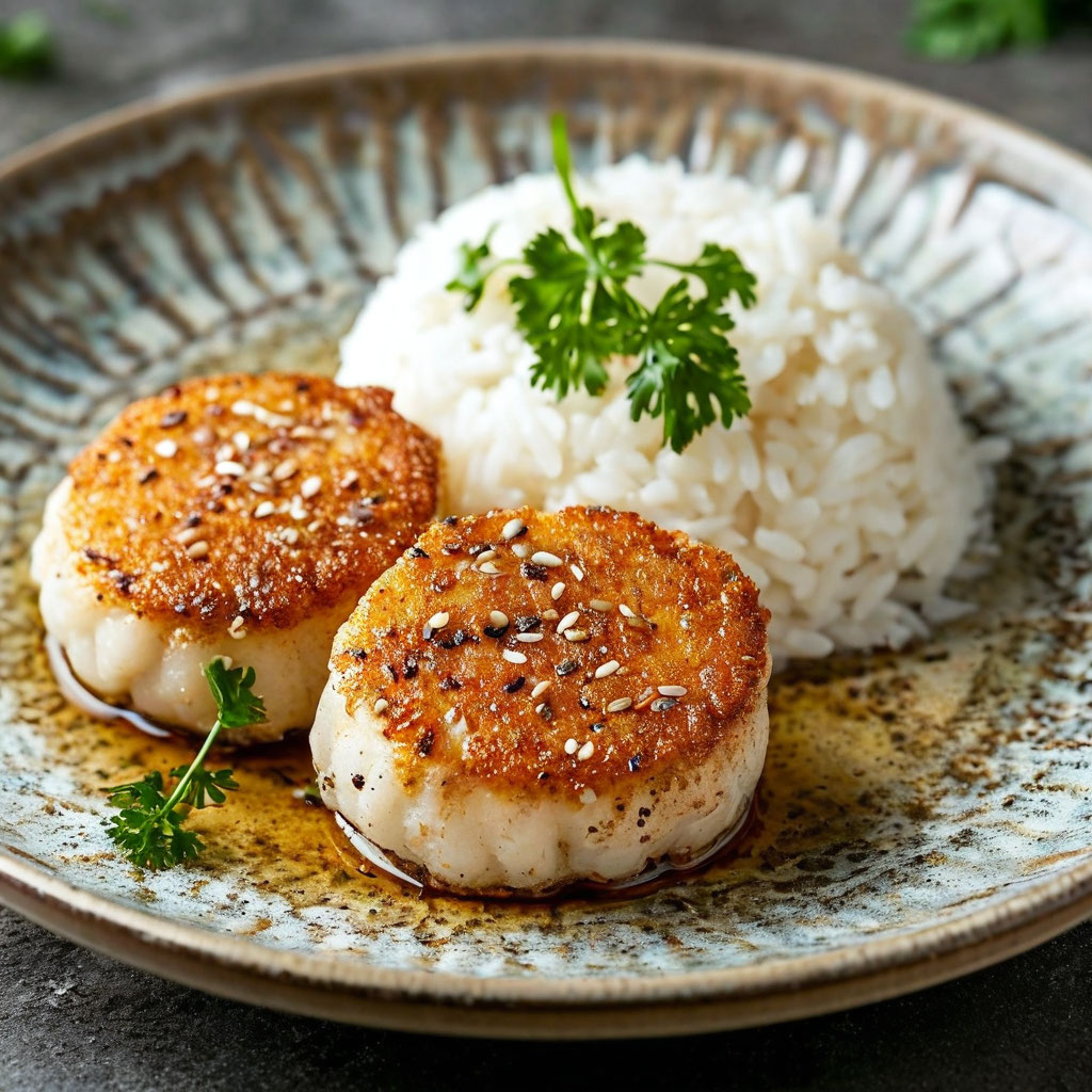 Рыбные котлеты с рисом
