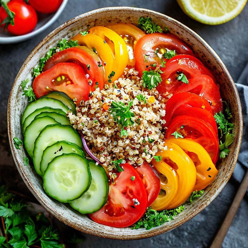 Салат с киноа и овощами
