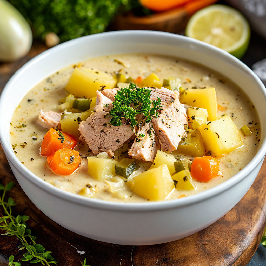 Суп с индейкой и овощами