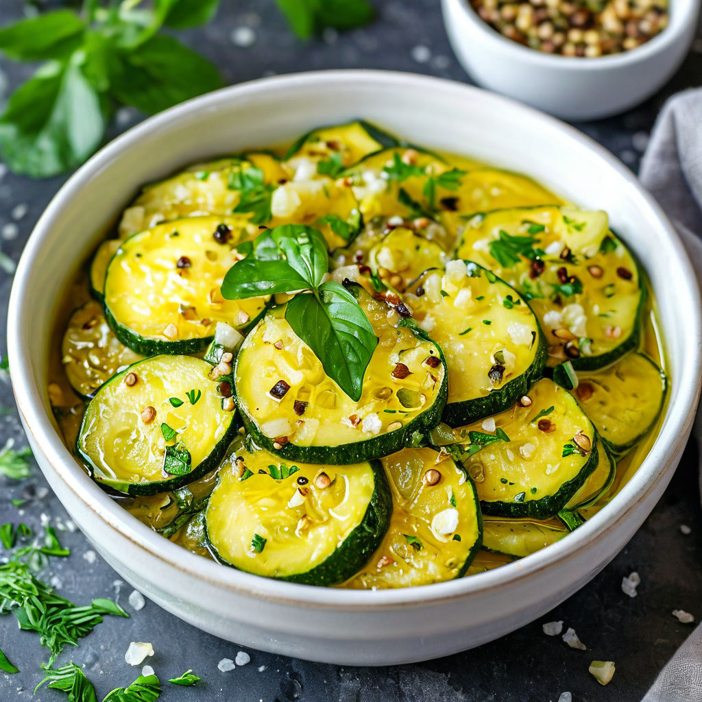 Кабачки, тушёные с чесноком