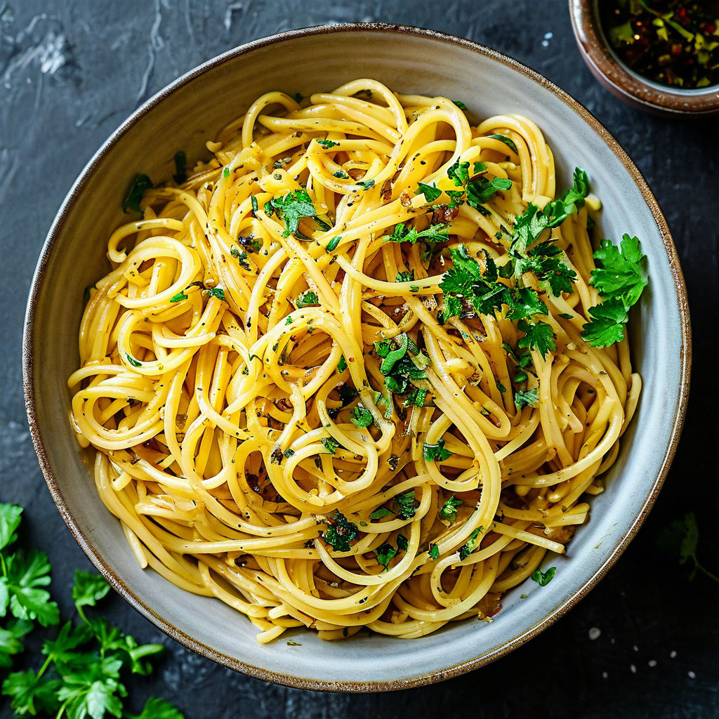 Макароны отварные с зеленью