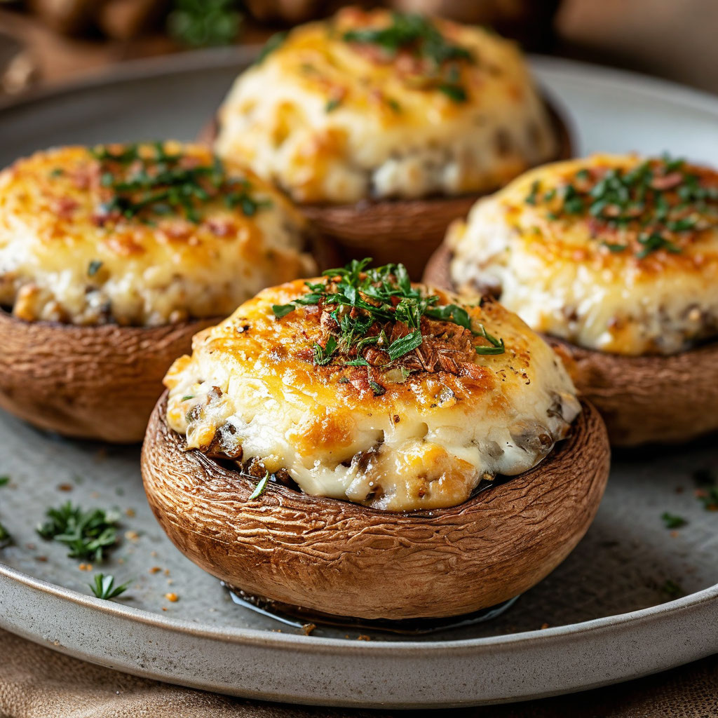 Фаршированные шампиньоны с сыром